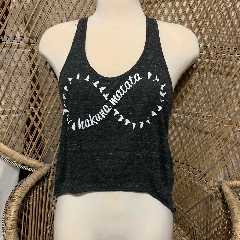 Hakuna Matata Lion King Shredded Infinity Cut Out Crop Top